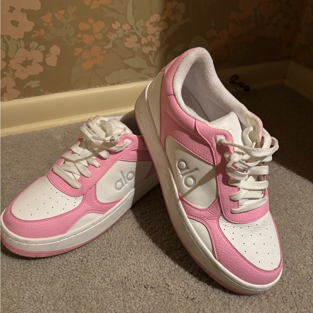 ALO Yoga Pink and White Women's Sneakers